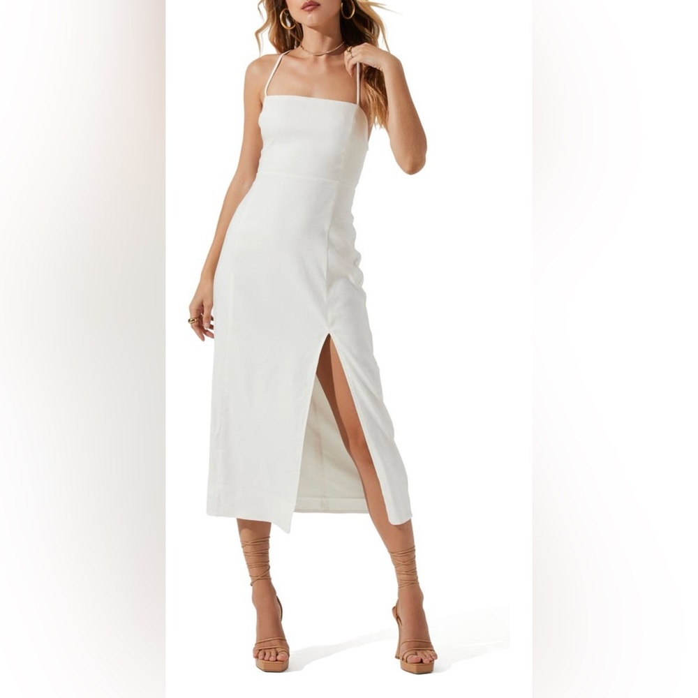 ASTR the Label Brayden Strappy Back Linen Blend Dress